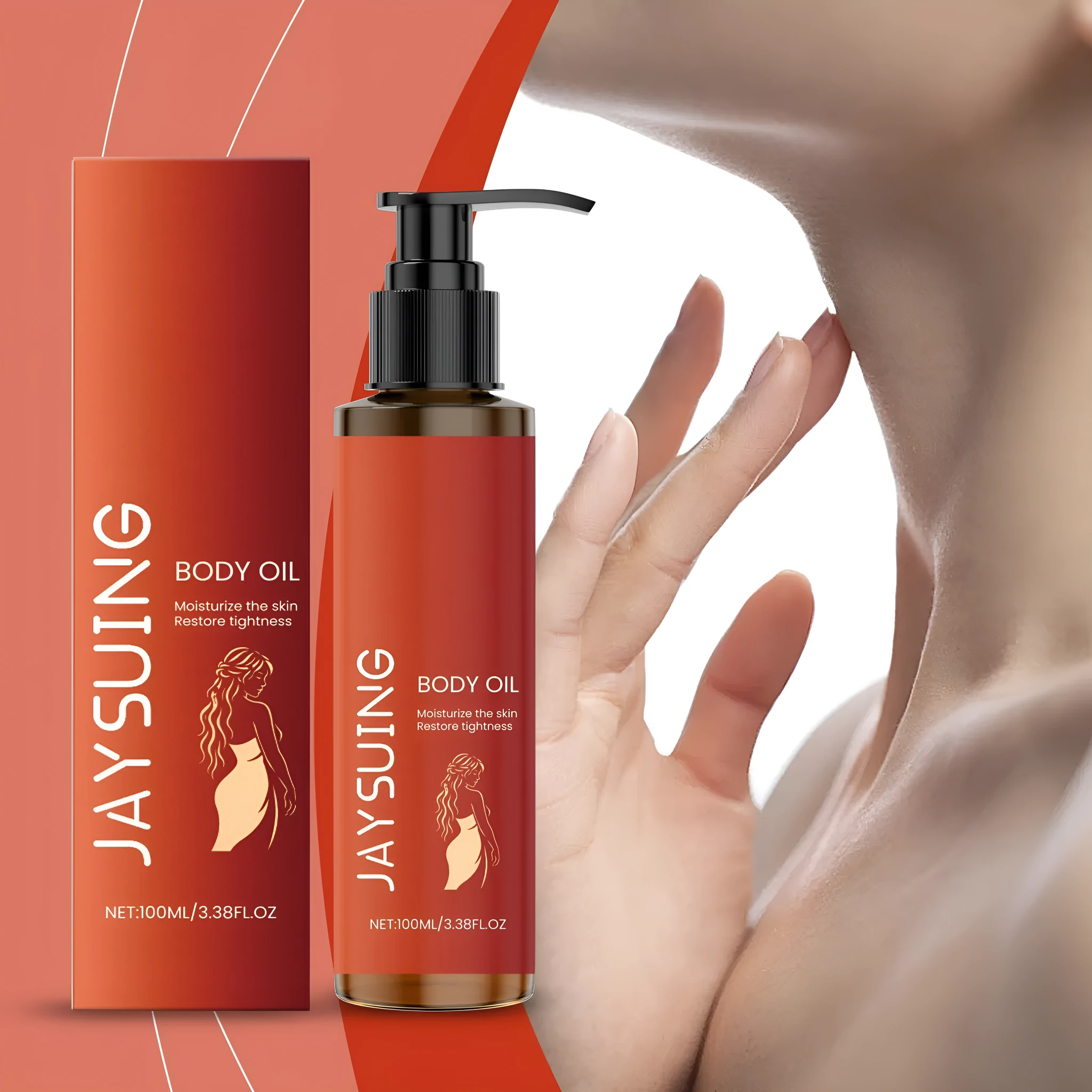 100ml bottle of Body Tightening Massage Oil with glycerol and rose oil.