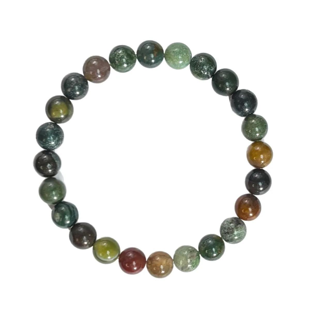 Handmade glass coloured glaze beaded bracelet with 8mm transparent beads unisex design