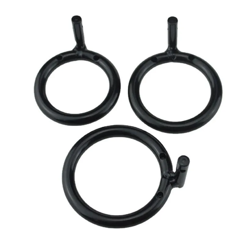 Black manganese steel men's chastity lock ring for sexual pleasure, shown on a neutral background