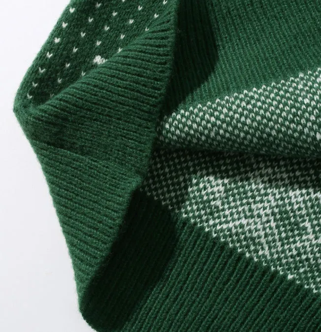 Autumn winter round neck Christmas print sweater in multicolour polyester fibre for teenagers