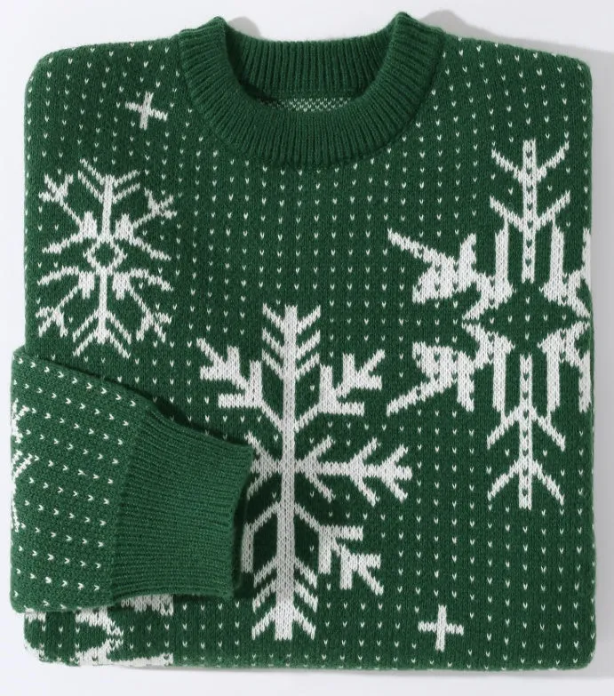 Autumn winter round neck Christmas print sweater in multicolour polyester fibre for teenagers