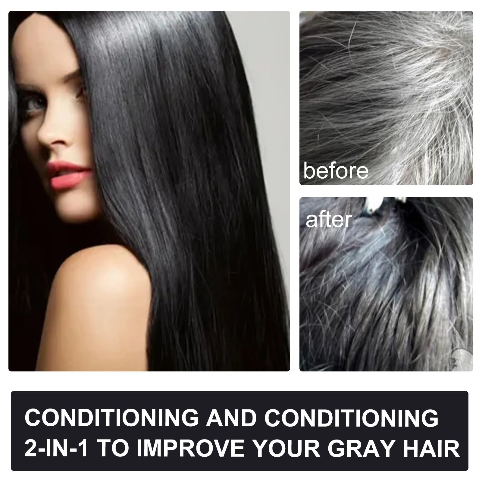 100ml boxed Polygonum Multiflorum shampoo for natural hair colour restoration and cleansing