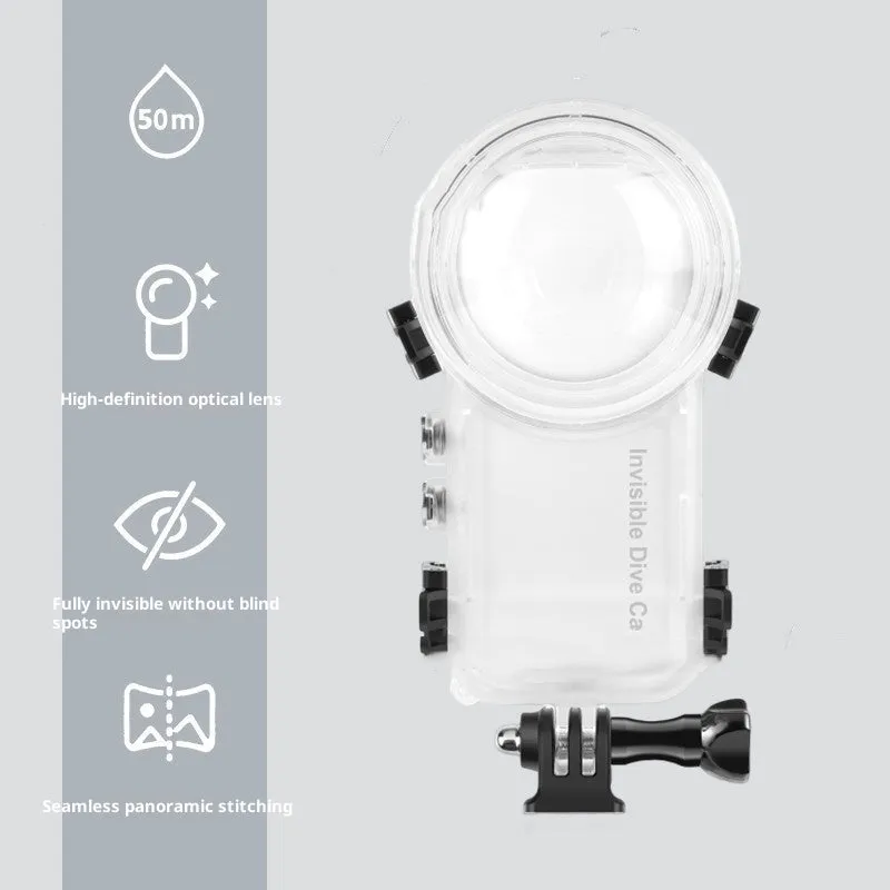 X3 fully invisible dive case waterproof sealed PC stainless steel acrylic 17cm