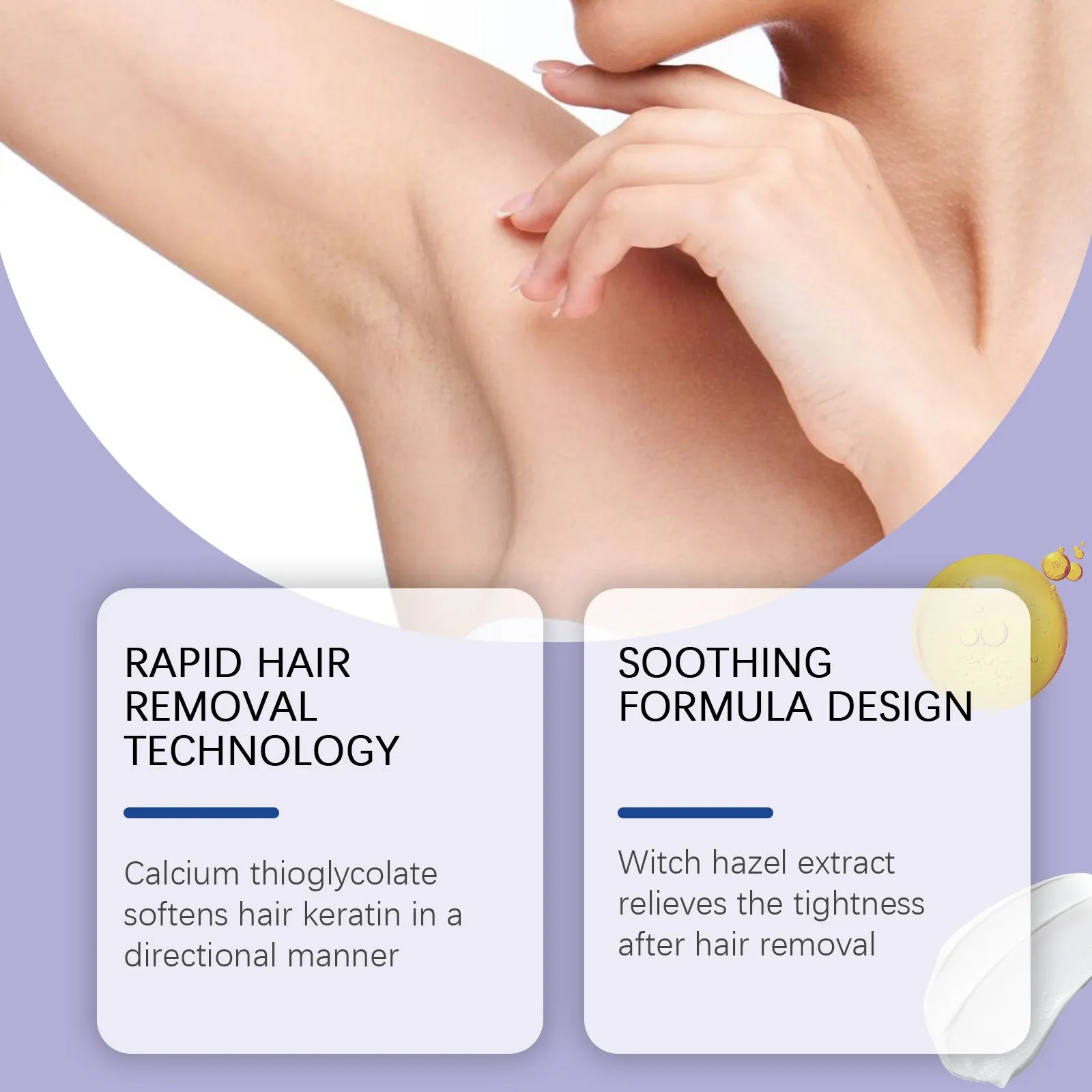 100g tube of moisturising hair removal cream with witch hazel and glycerin.