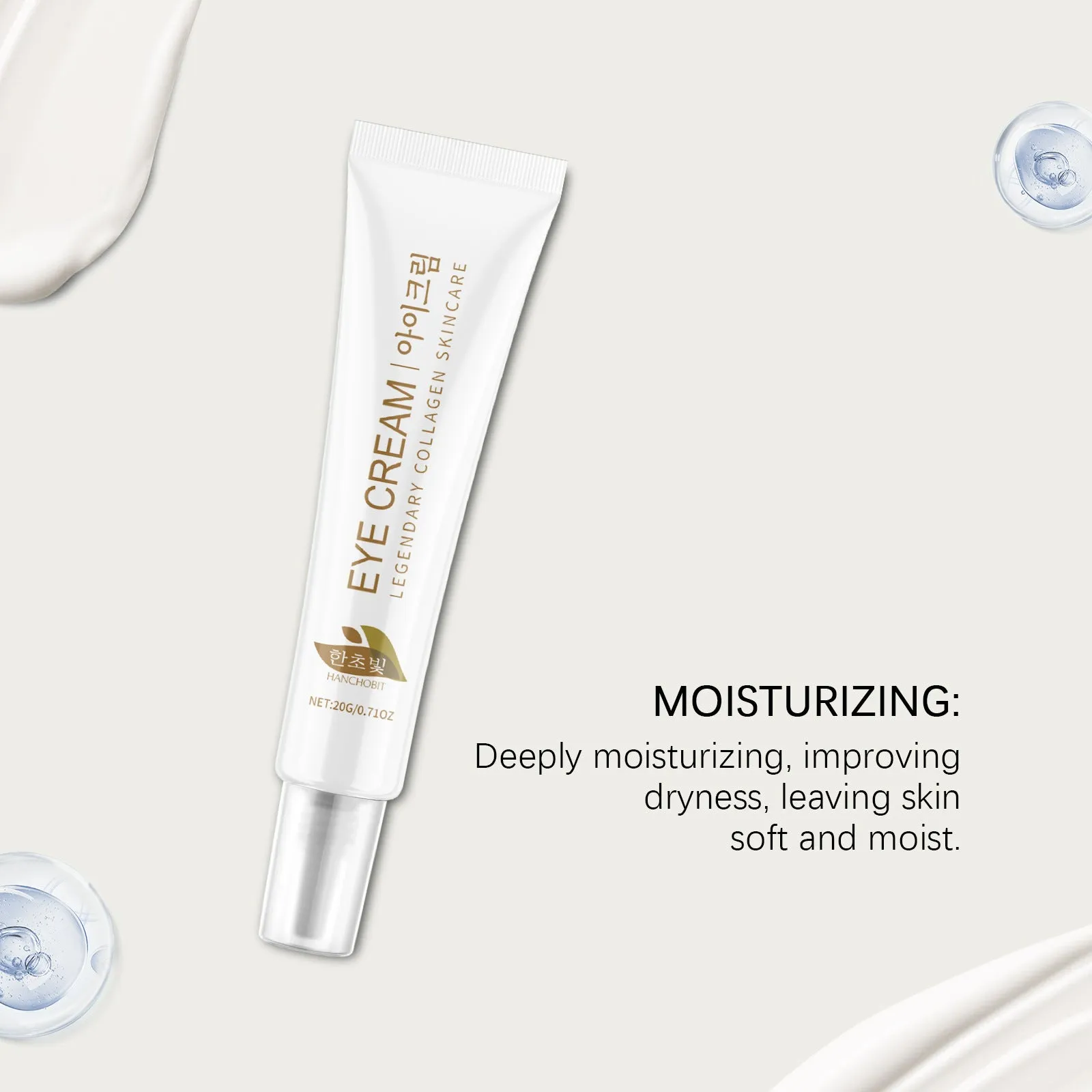 Jar of 20g collagen and hyaluronic acid eye cream for moisturising