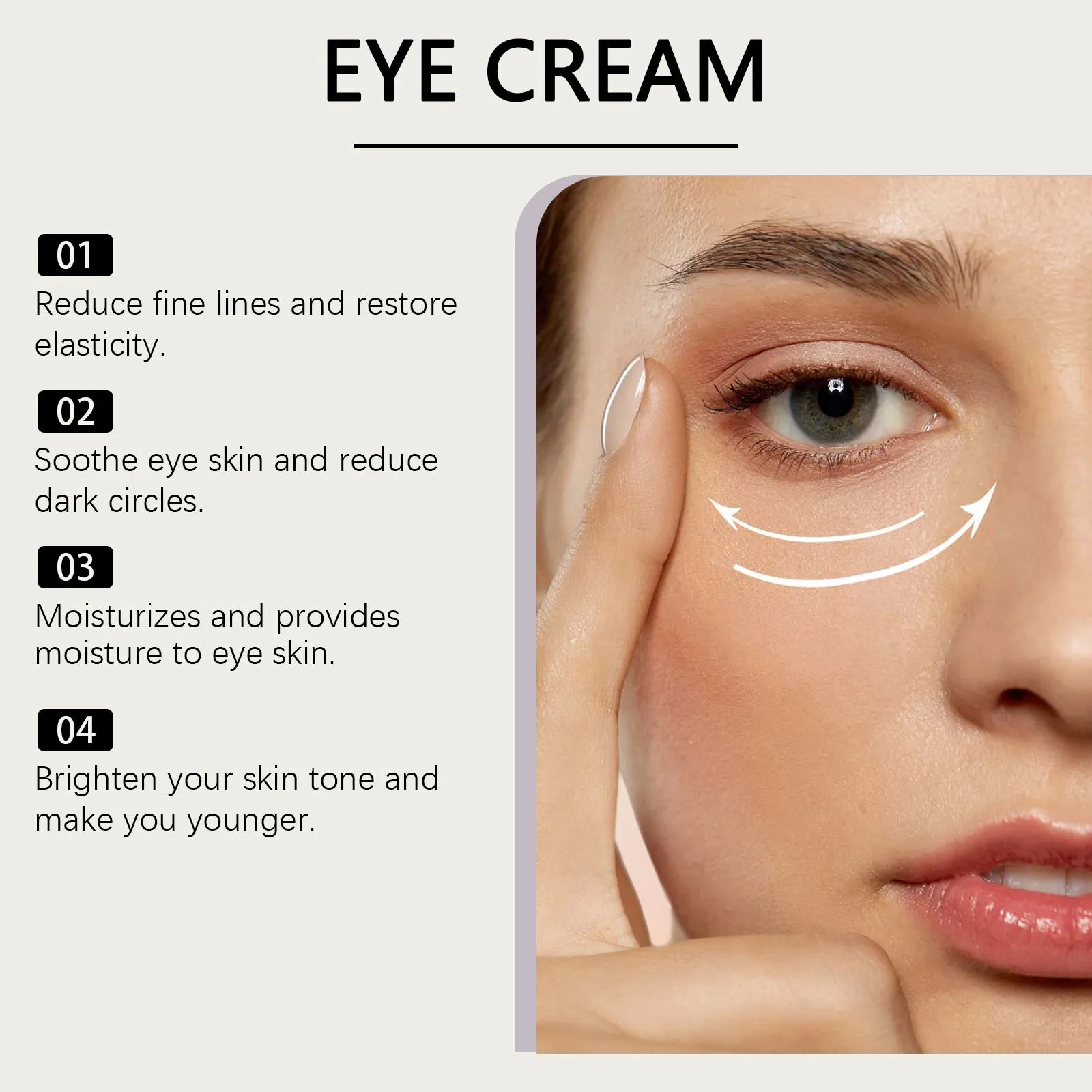 Jar of 20g collagen and hyaluronic acid eye cream for moisturising