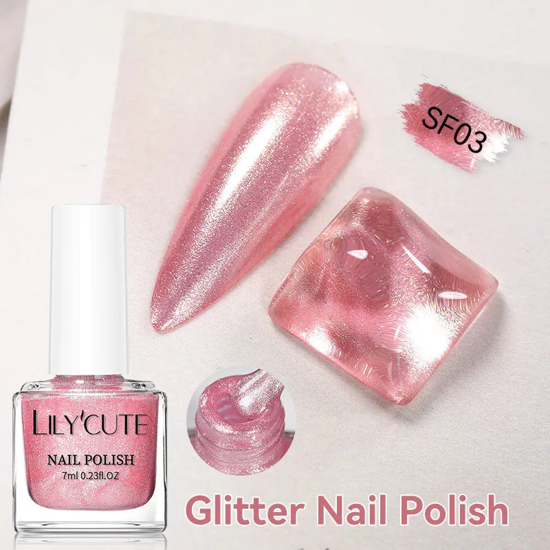 Quick-dry metallic mirror nail polish bottle in a shiny silver shade, 7ml, oily no-bake formula
