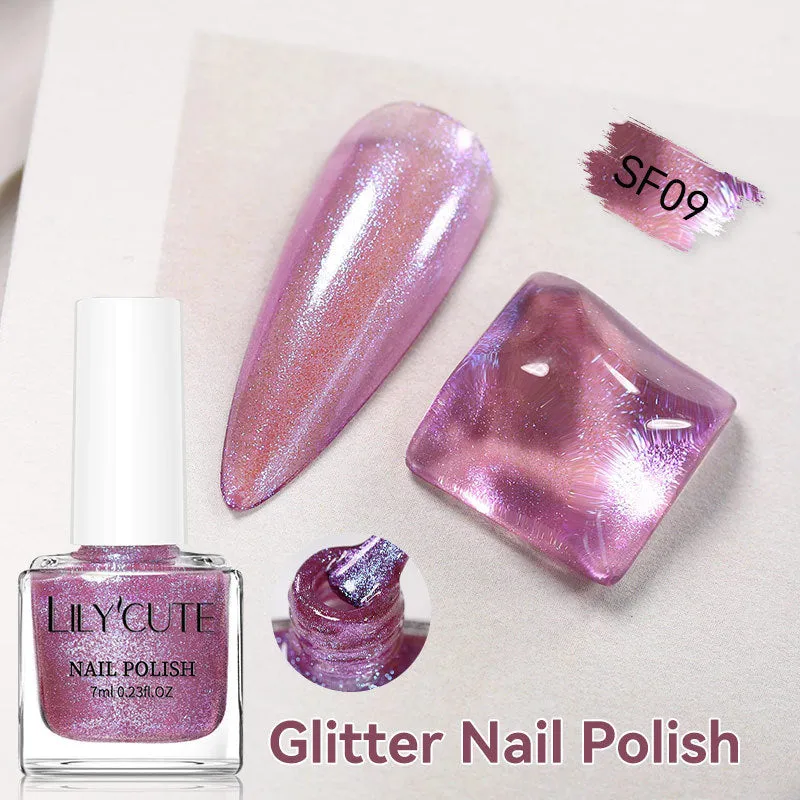 Quick-dry metallic mirror nail polish bottle in a shiny silver shade, 7ml, oily no-bake formula