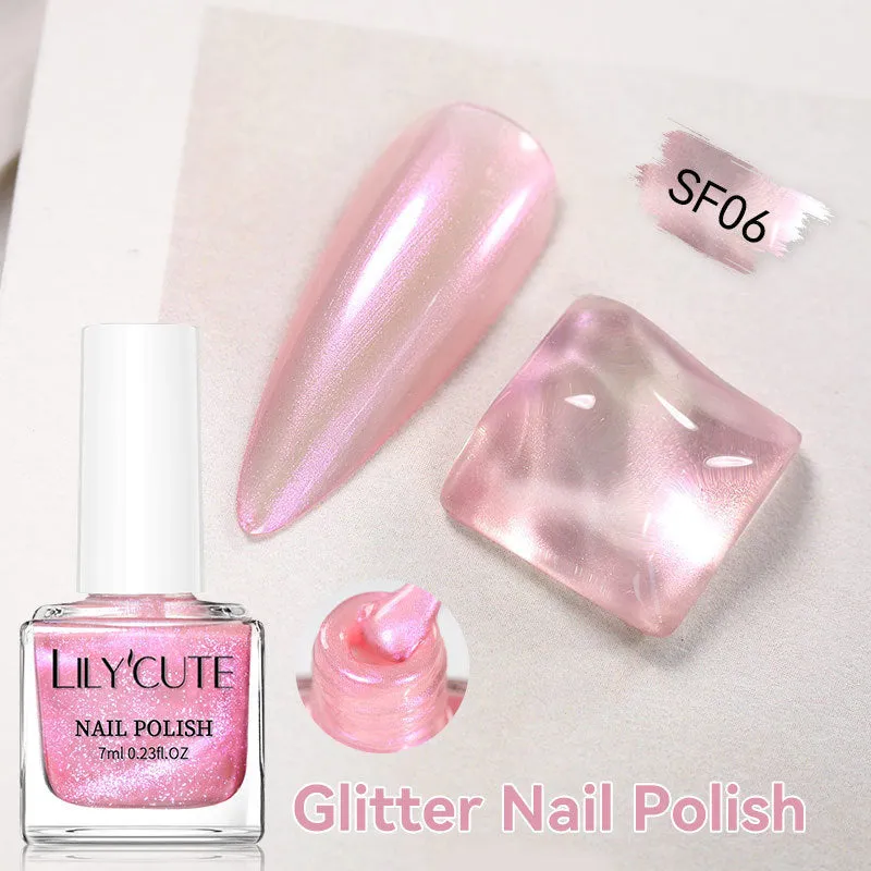 Quick-dry metallic mirror nail polish bottle in a shiny silver shade, 7ml, oily no-bake formula