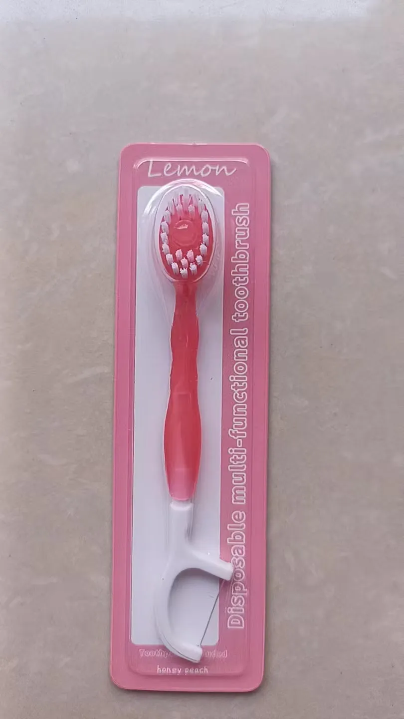 Exploding bead disposable mini toothbrush with toothpaste beads in four flavours for travel