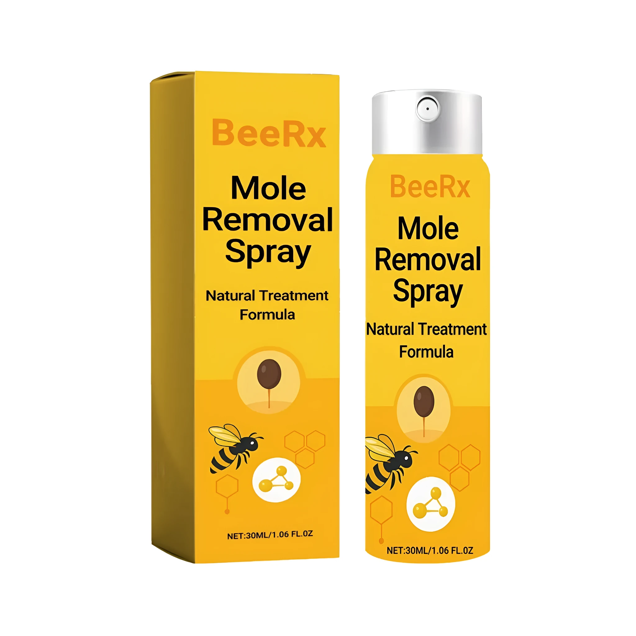 30ml mole removal spray bottle with panthenol hyaluronic acid and bee venom active ingredients