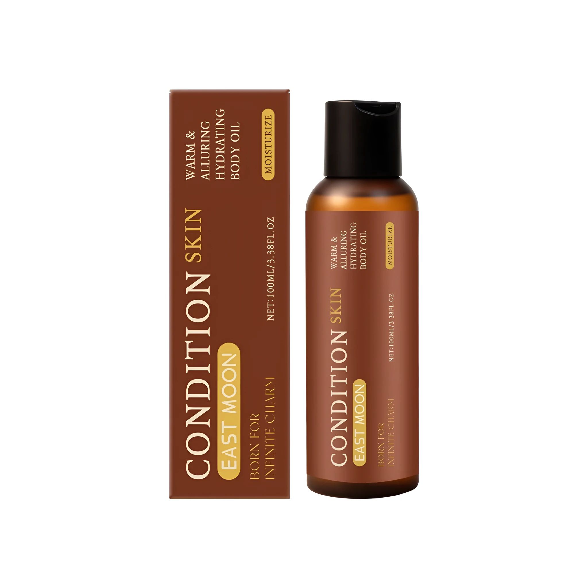 Hydrating body oil 100ml bottle with coconut oil and glycerin for dry skin moisture