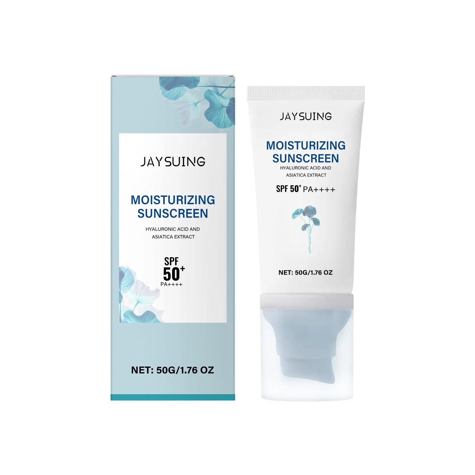 Skitsun Snow Grass Sunscreen cream in 50g tube with Centella Extract and Hyaluronic Acid