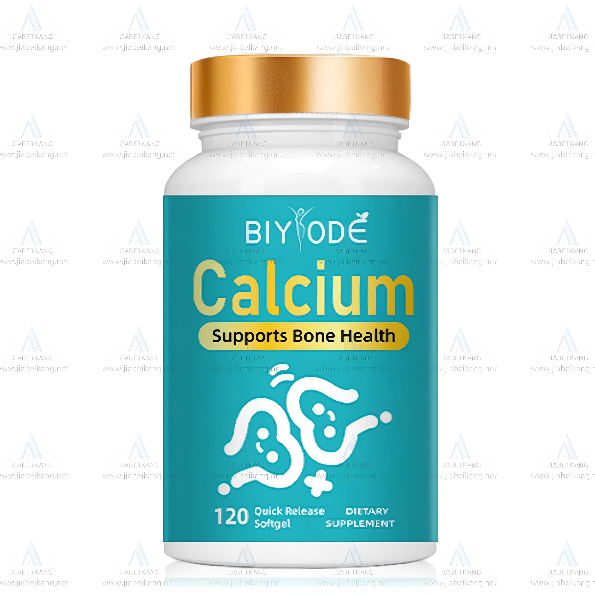 Bone and joint health calcium soft capsules in a bottle, 1000mg, custom colour available