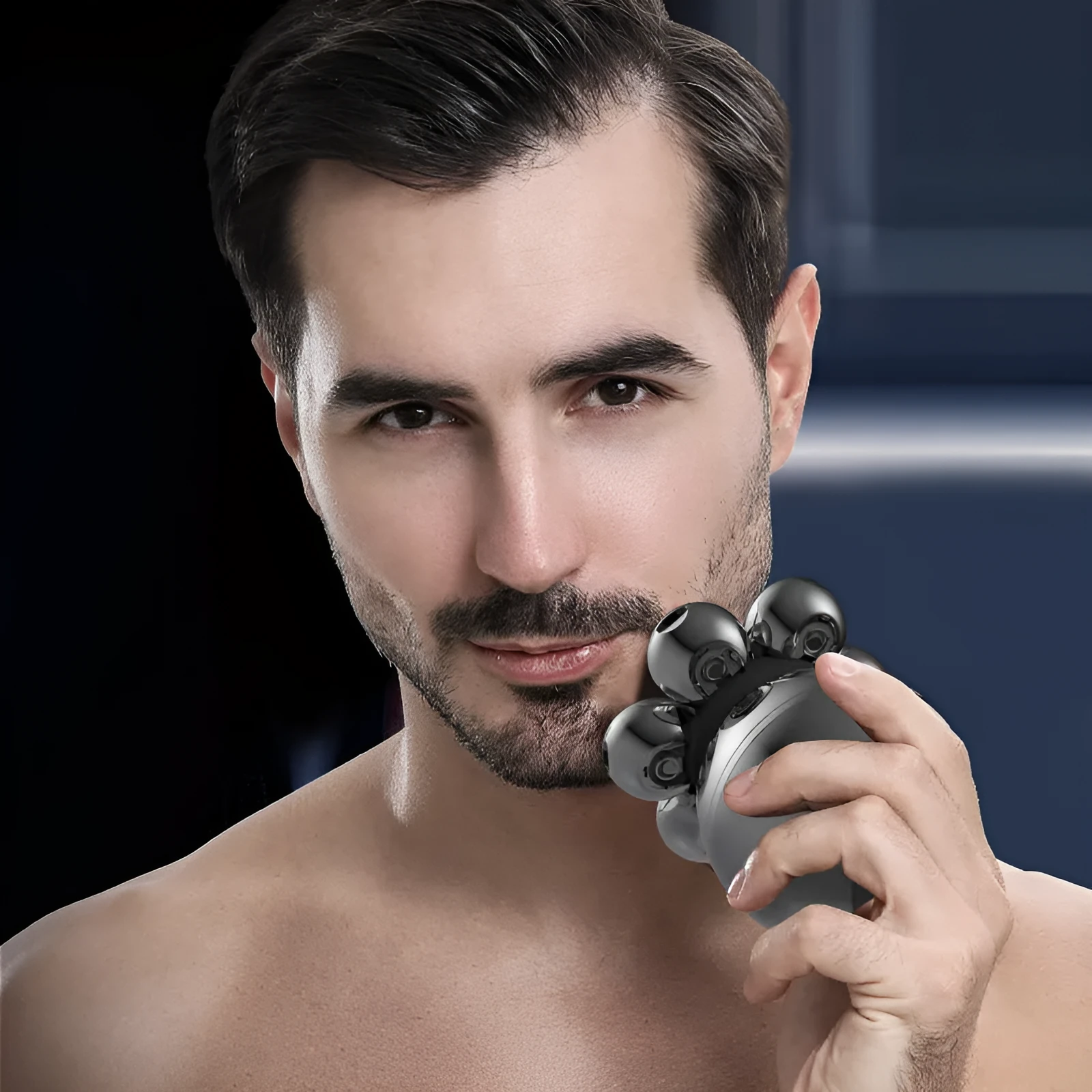 Charging multi-functional electric shaver set with Type-C cable, IPX6 waterproof, comb attachment, magnetic colour finish.