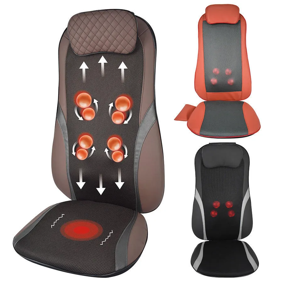 Heating finger pressure massage car seat cushion SM-216 in black PU mesh material