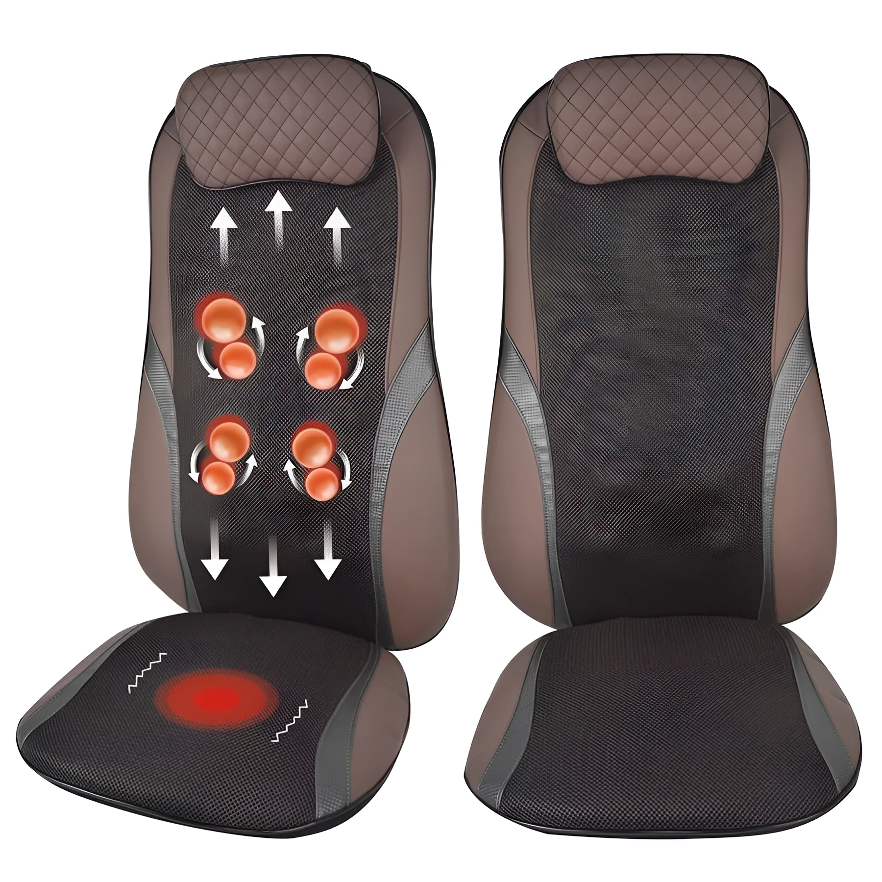 Heating finger pressure massage car seat cushion SM-216 in black PU mesh material