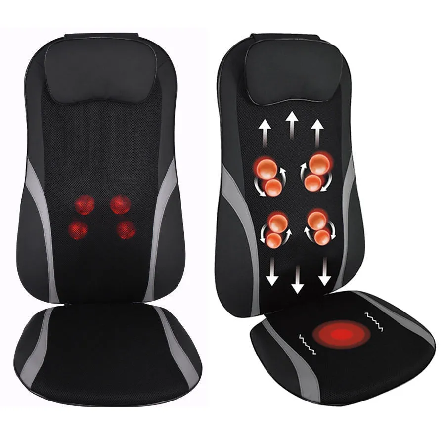 Heating finger pressure massage car seat cushion SM-216 in black PU mesh material