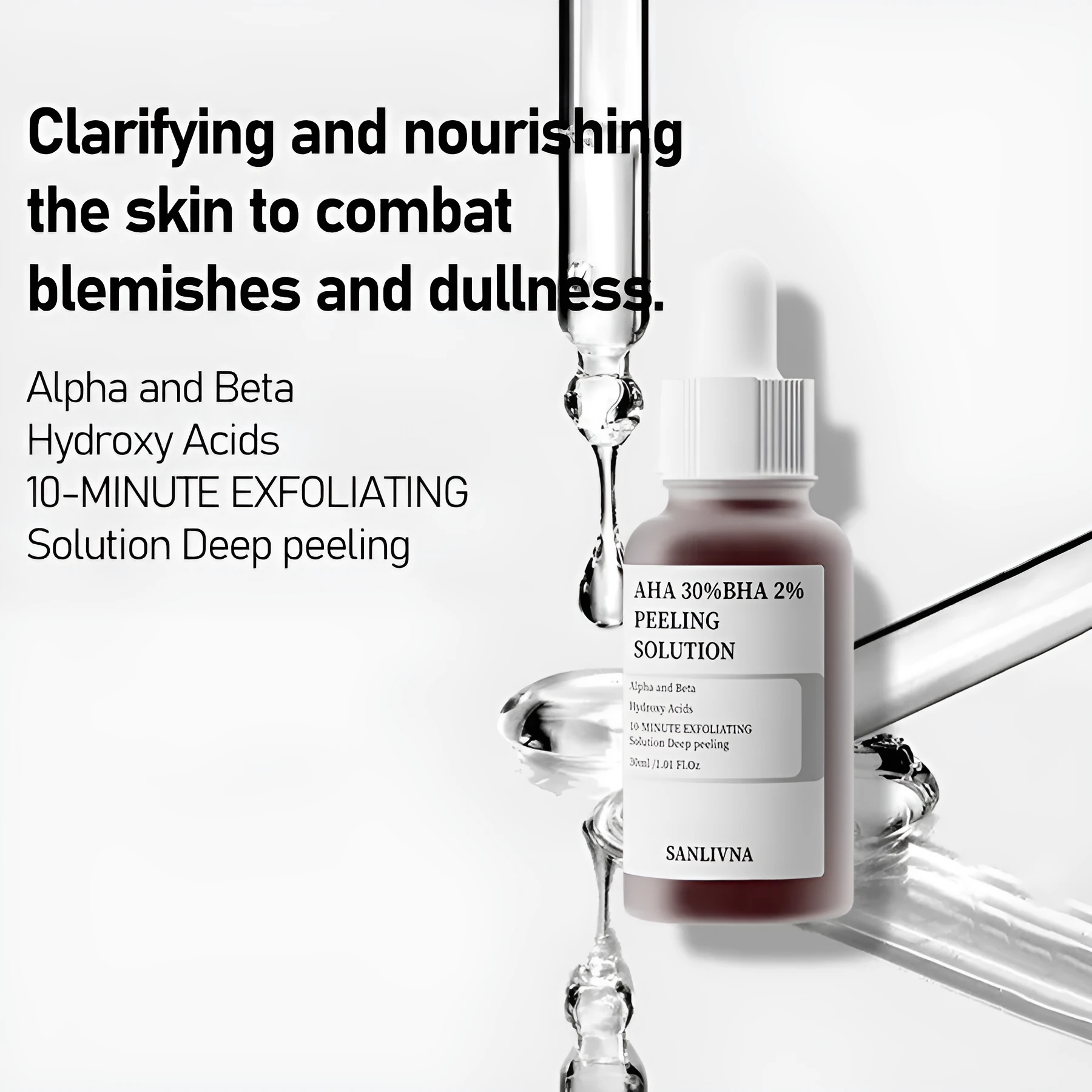 30ml bottle of tartaric acid facial essence for women universal skin type