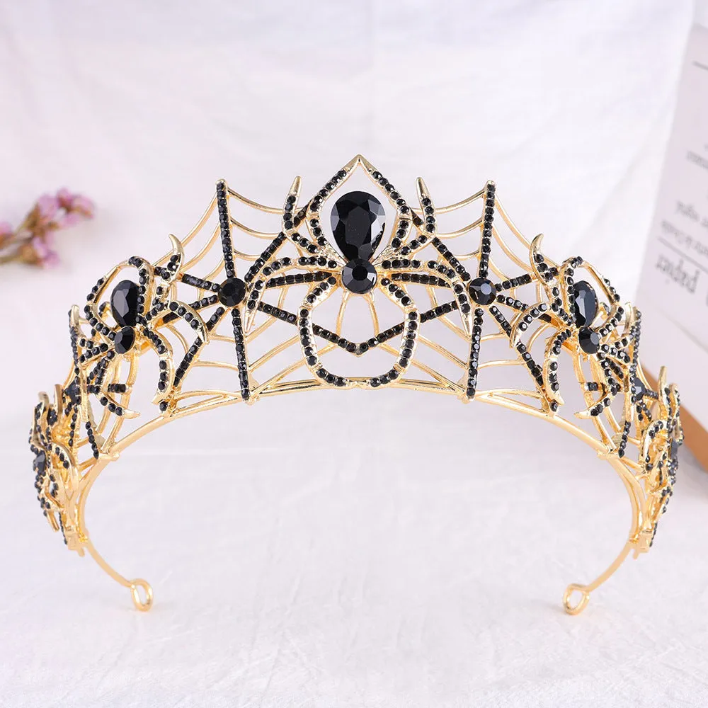 European American Halloween crown hair ornament alloy diamond finish hairband for women four colour variants