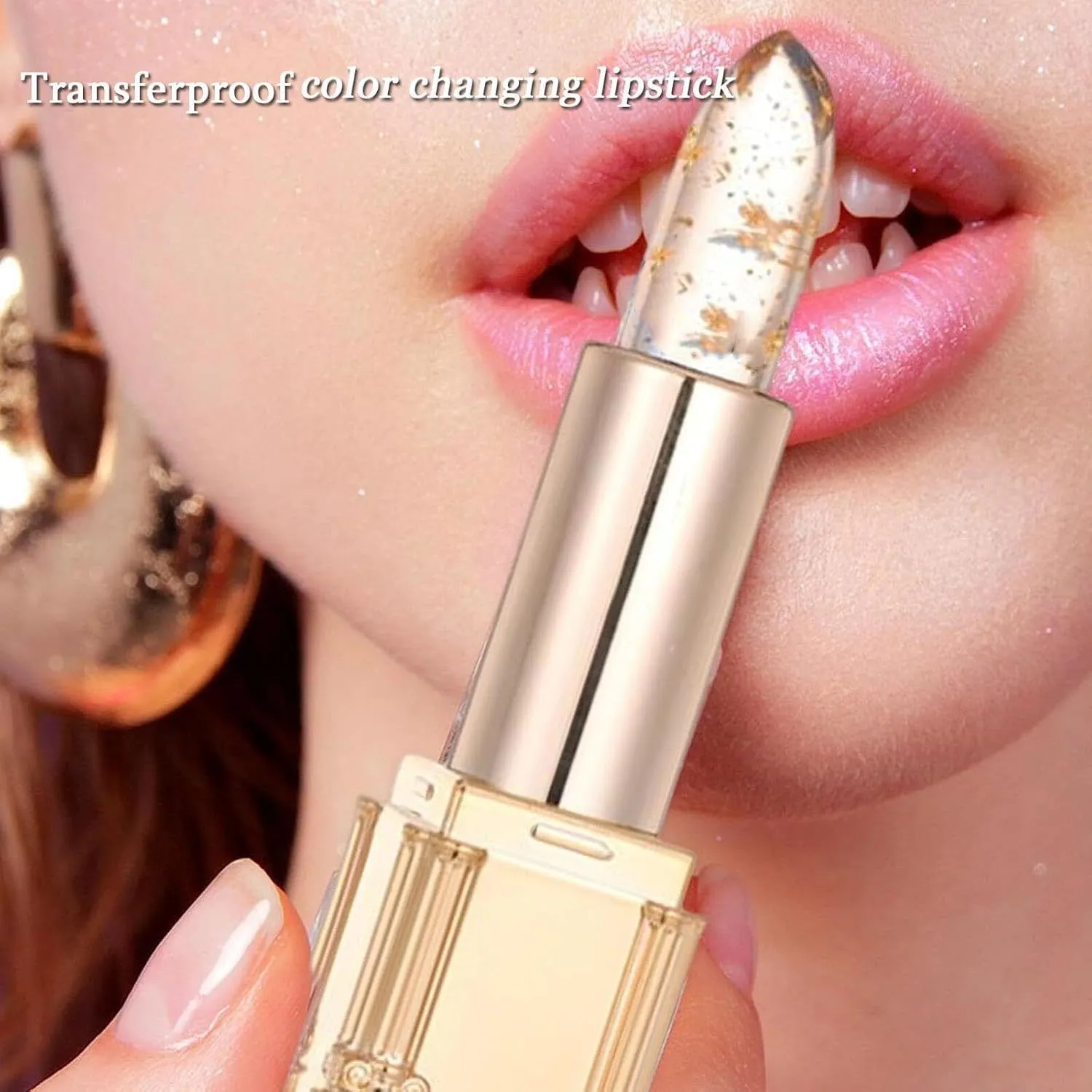 3.5g temperature change lip balm stick on a transparent background.