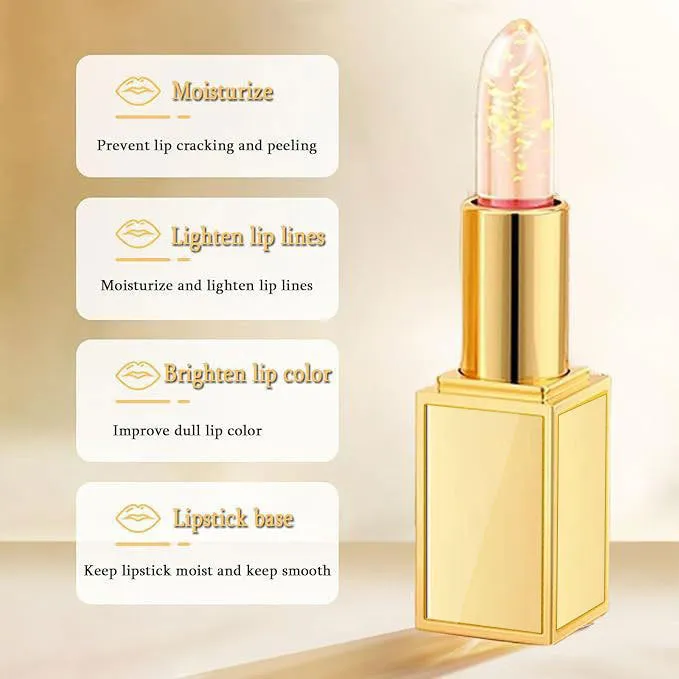 3.5g temperature change lip balm stick on a transparent background.