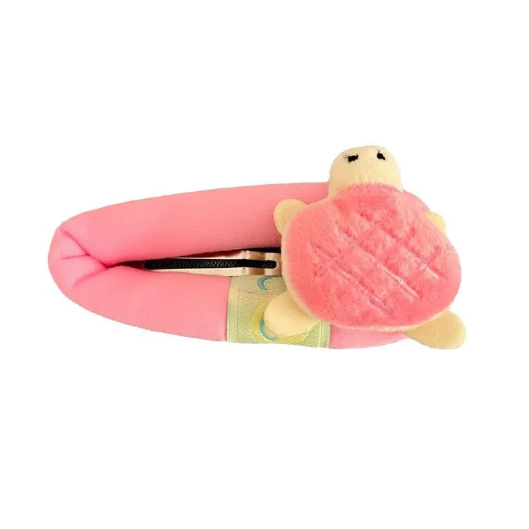 Cute cartoon little turtle barrettes made of cloth in pink blue coffee and green colours for women and girls