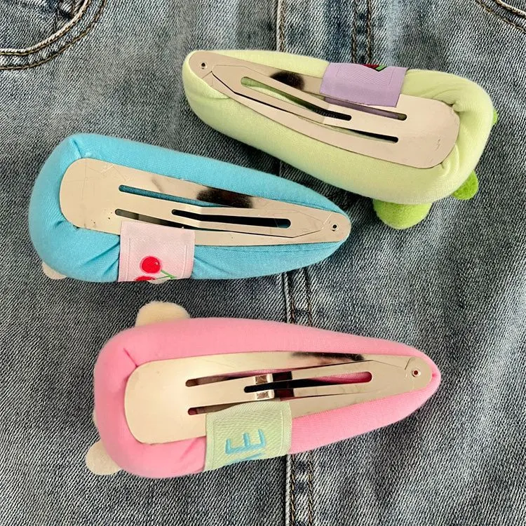 Cute cartoon little turtle barrettes made of cloth in pink blue coffee and green colours for women and girls