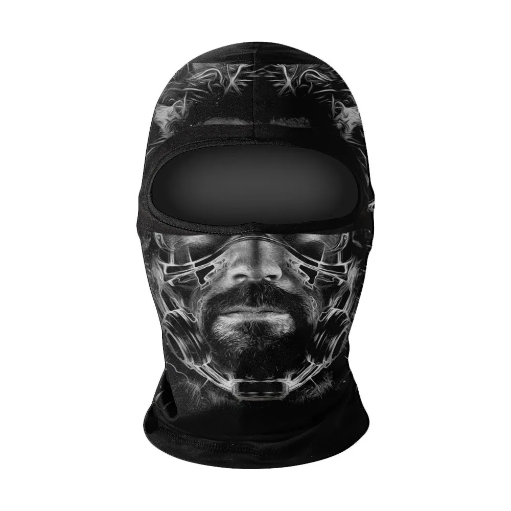 Summer breathable full face sun protection headgear in ice silk fabric, polyester, average size, available in multiple colours