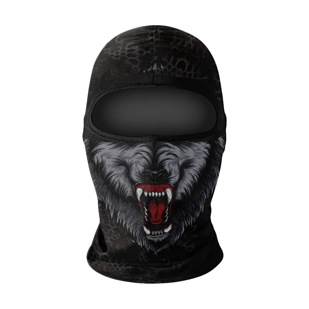 Summer breathable full face sun protection headgear in ice silk fabric, polyester, average size, available in multiple colours