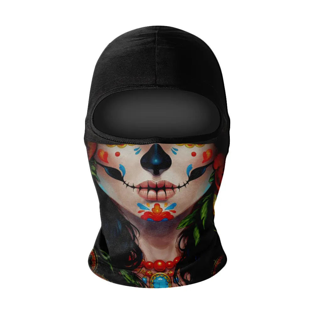 Summer breathable full face sun protection headgear in ice silk fabric, polyester, average size, available in multiple colours