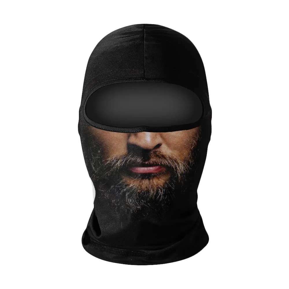 Summer breathable full face sun protection headgear in ice silk fabric, polyester, average size, available in multiple colours