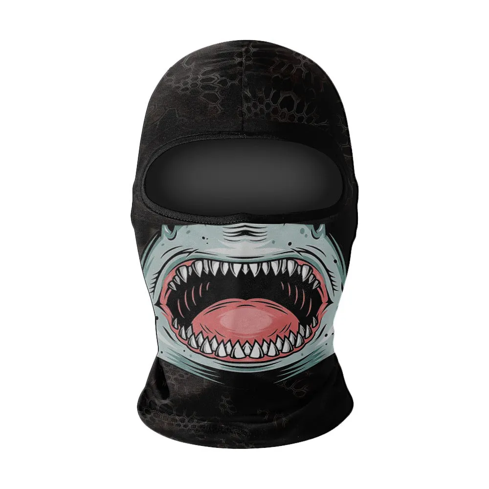 Summer breathable full face sun protection headgear in ice silk fabric, polyester, average size, available in multiple colours