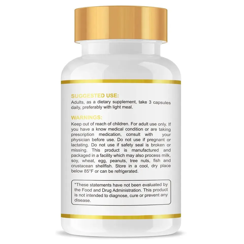 Collagen capsule supplement 60 tablets in bottle packaging for adult use