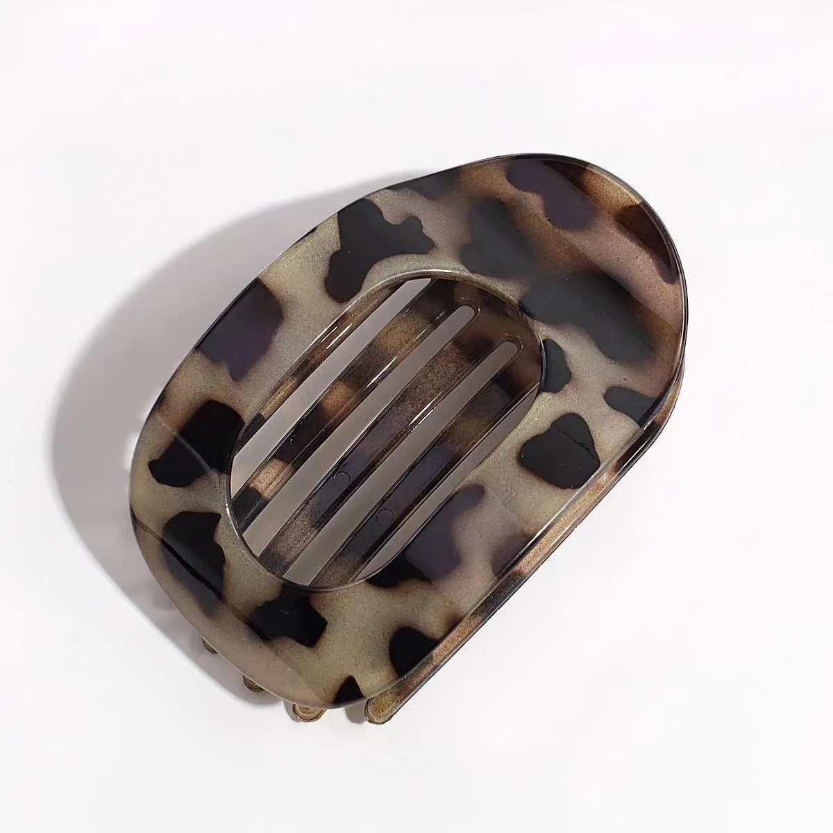 Large duckbill hair clip for women back head updo, matte black finish, baking varnish, simple quadrilateral shape