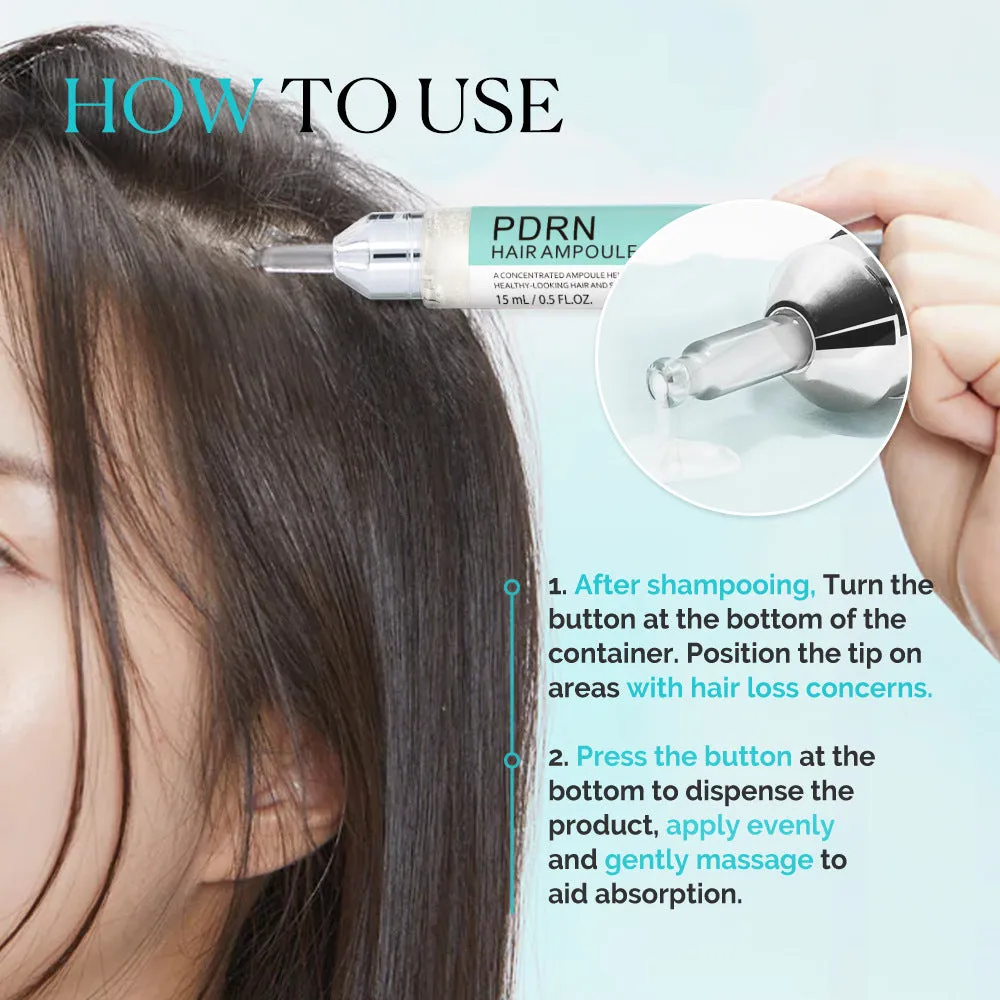 PDRN hair conditioner 15g leave-in hair care essence tube with product label