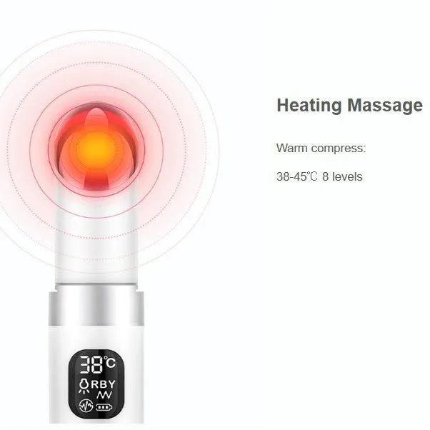White eye bag removing massage instrument for home use with 3 gear settings and colour light function