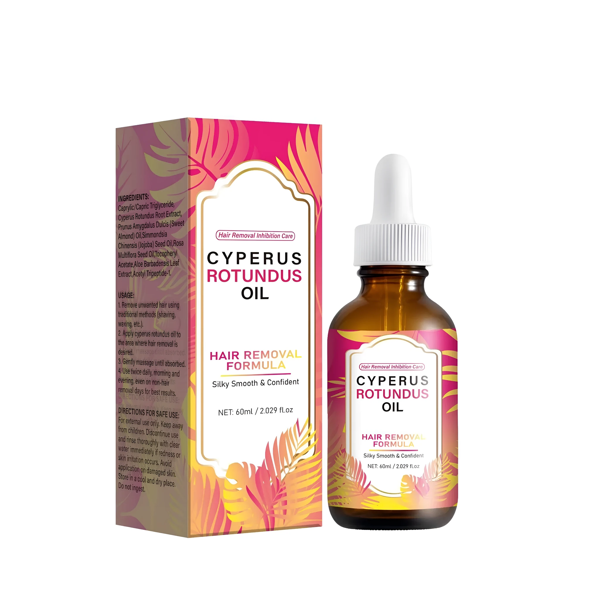 Cyperus Oil 60ml beauty tool bottle with FP B085 style label for makeup and skin care