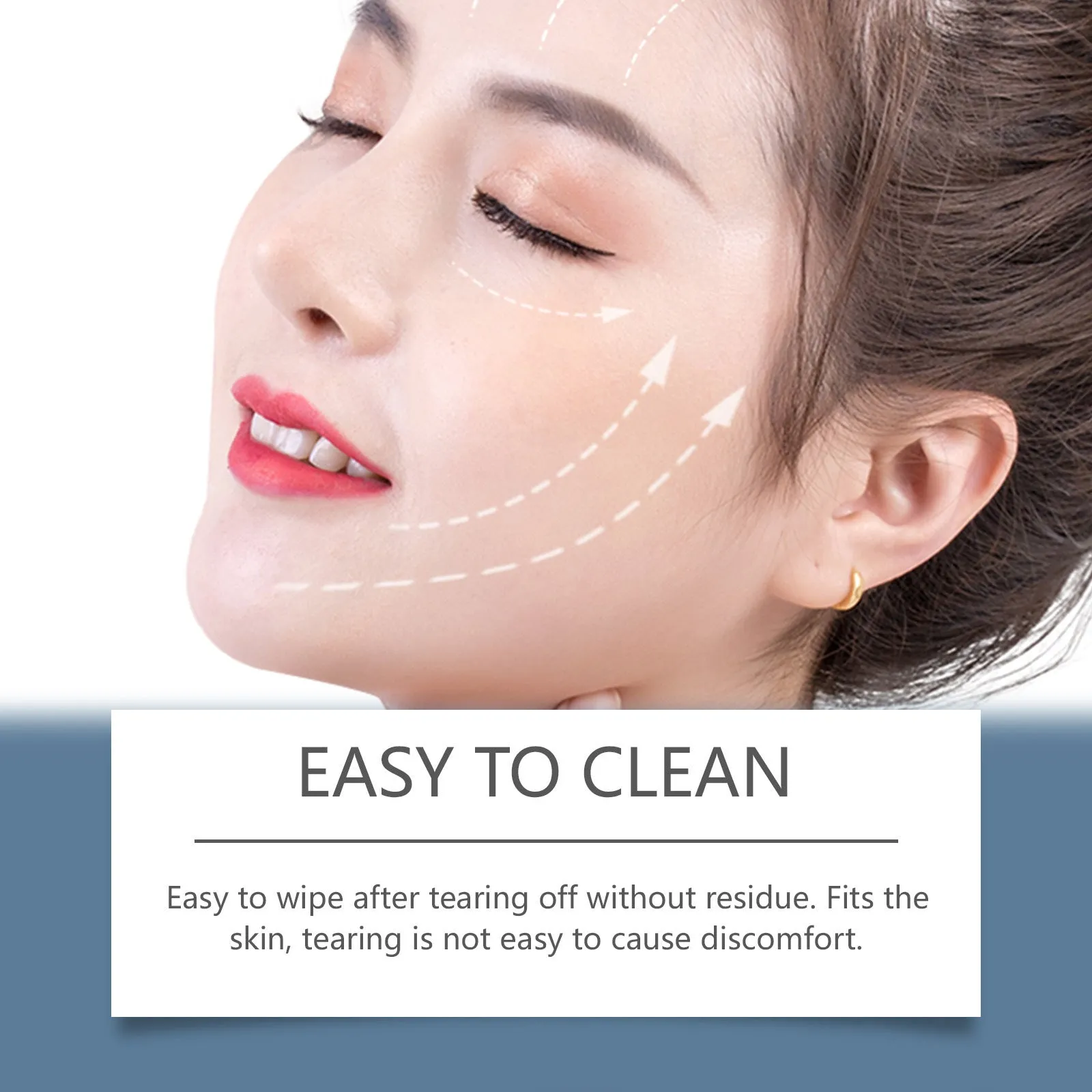 HANCHOBIT facial hair removal wax strips kit showing wax paper strips and wet wipes