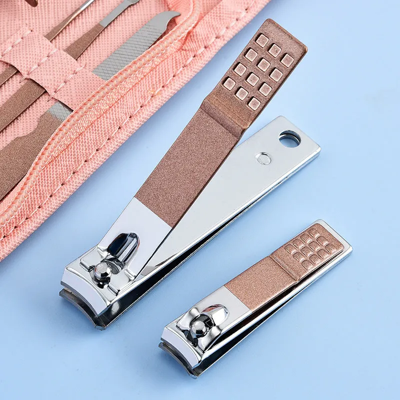 30-piece stainless steel nail clipper tool set in Rose Gold colour with pliers and assorted grooming tools