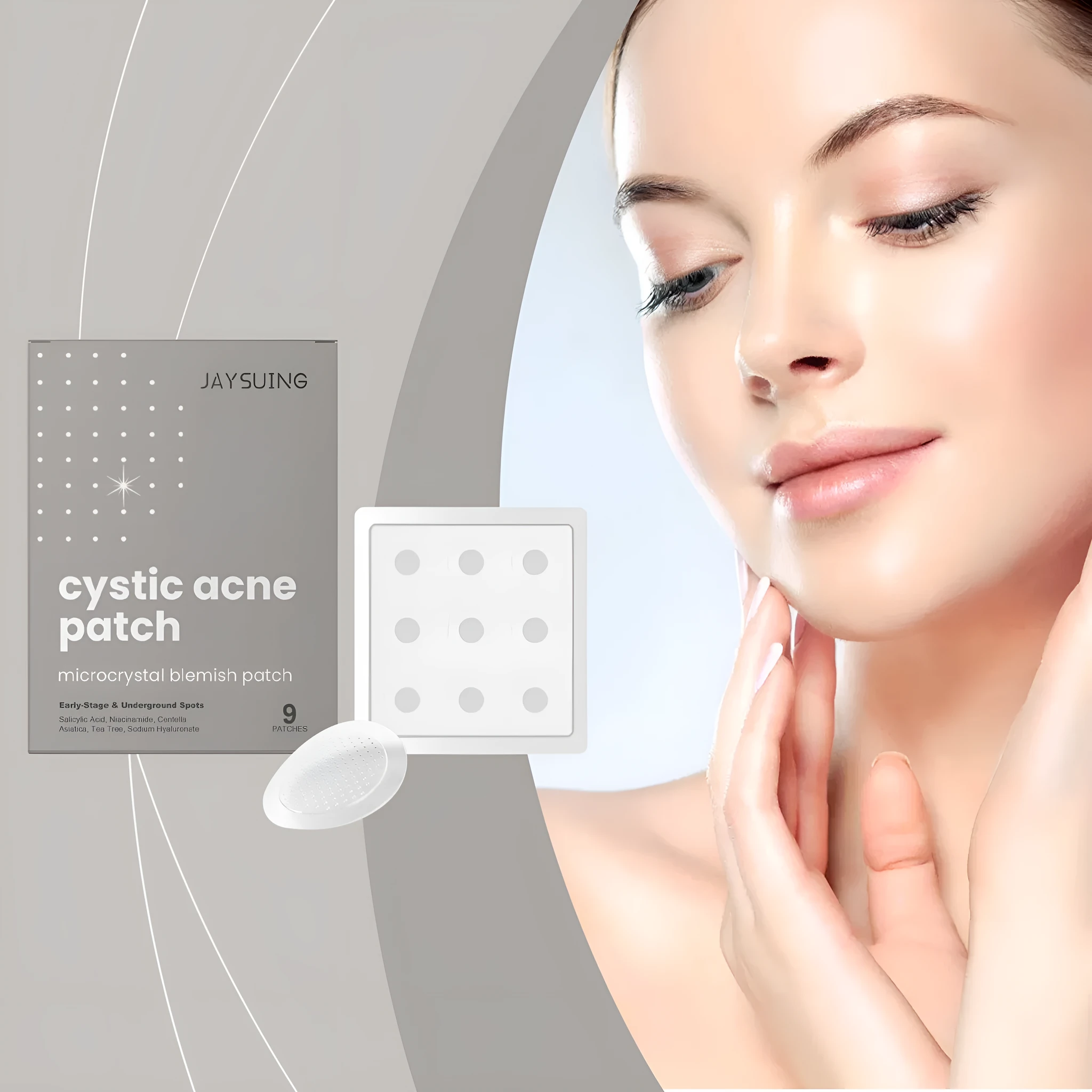 9 clear acne repair microneedle patches with tea tree oil and Centella asiatica ingredients