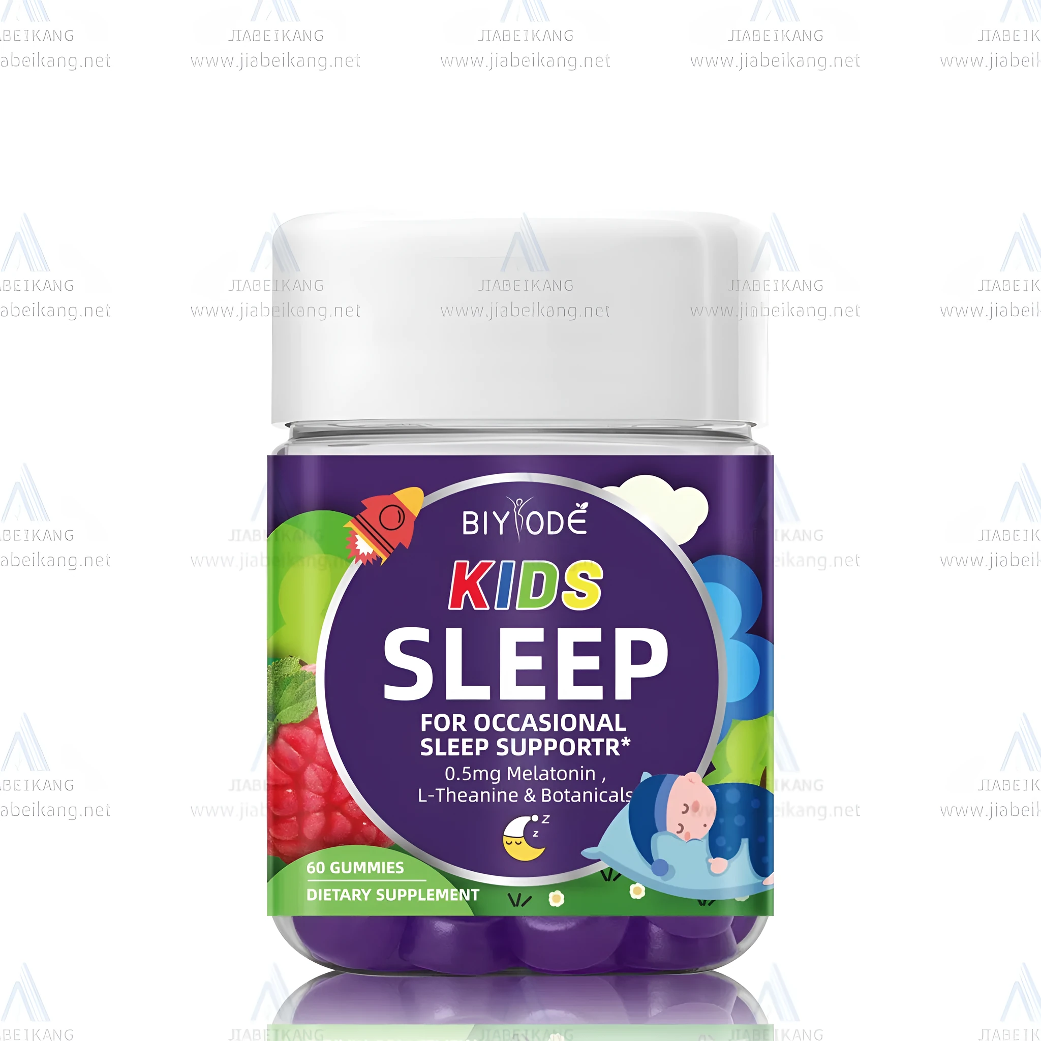 Kids Multivitamin Supplement Gummies for Sleep Support with Melatonin L-Theanine Botanicals 60 Gummies per Bottle 2 Gummies per Day Custom OEM ODM Wholesale Children Teenagers