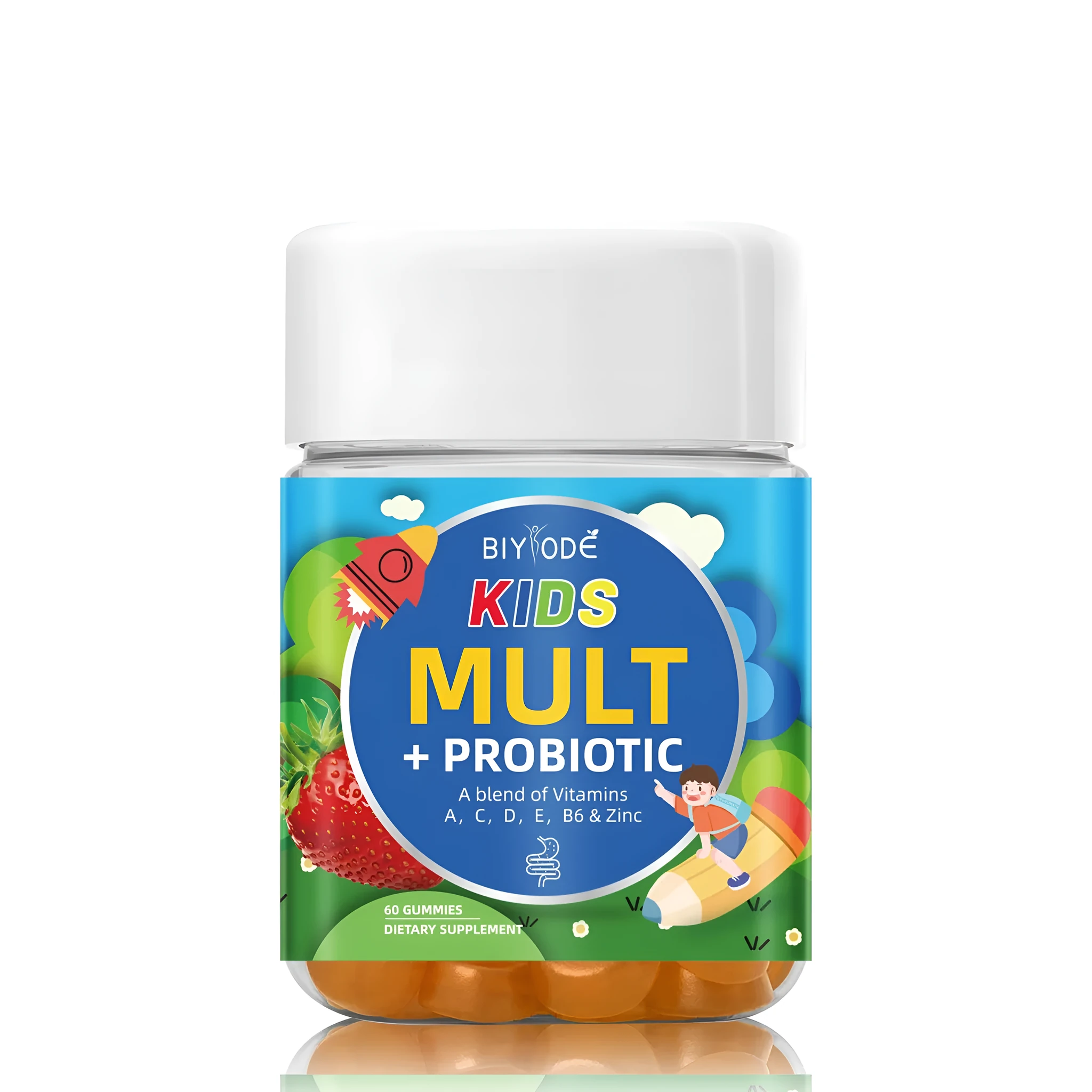 Bottle of private label vegan glucosamine gummies with 60 count for joint support