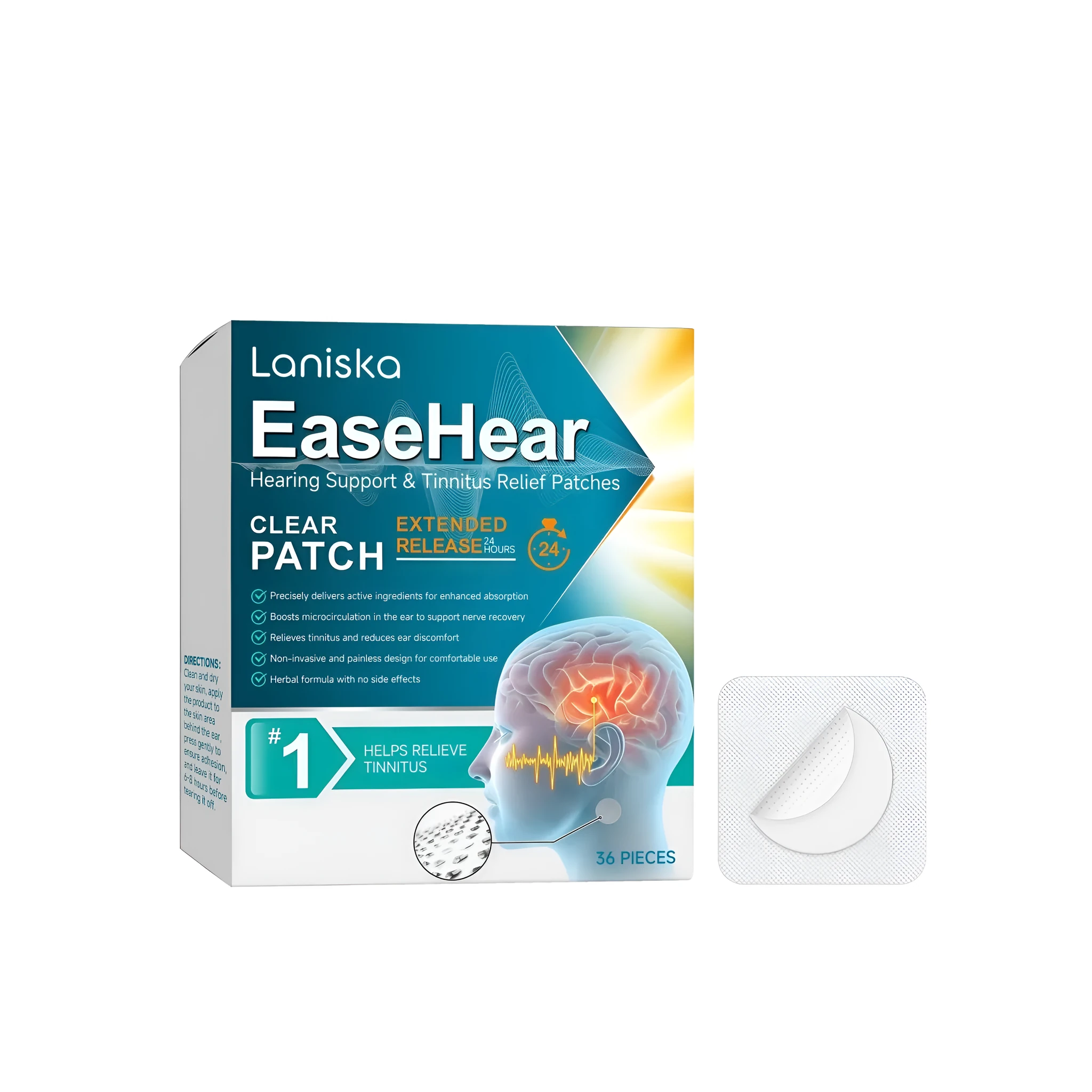 Ear relaxing plaster 36 pieces ear pressure relief patch with herbal ingredients mint lavender ginger wormwood ginkgo