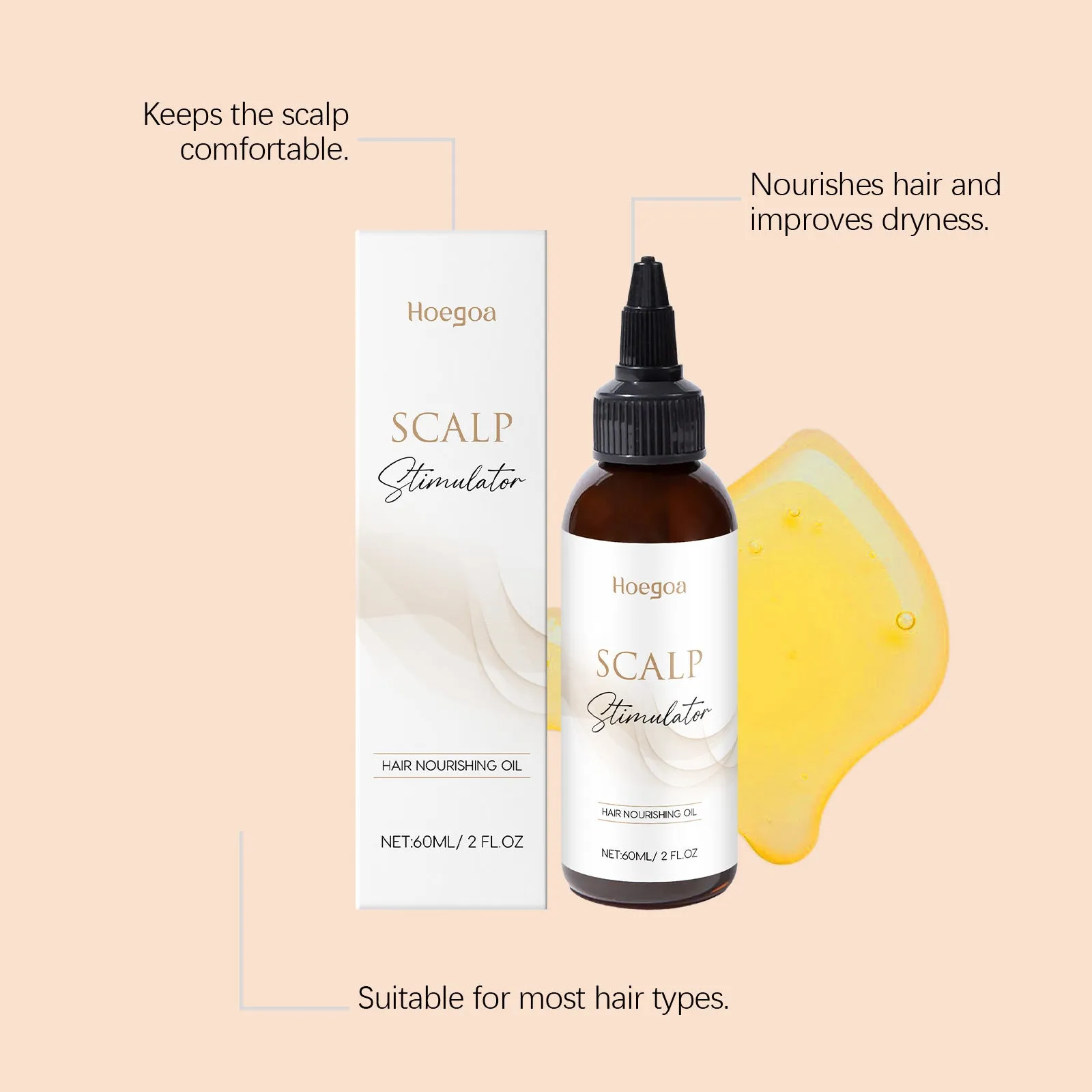 Nourishing scalp essential oil 60ml non-greasy mild moisturising hair care product