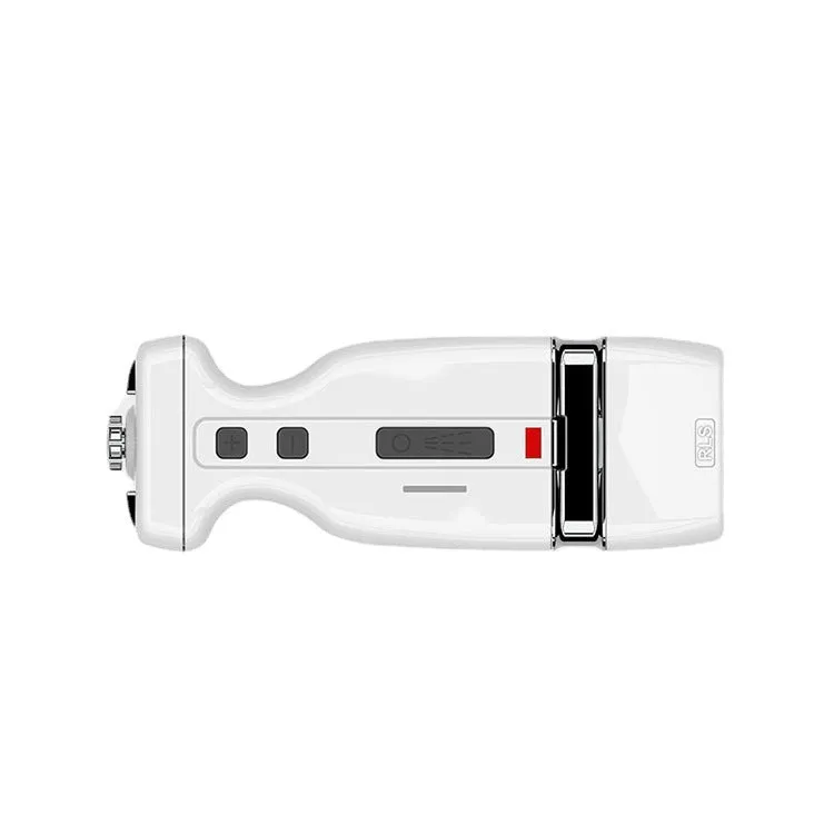 Ultrasonic plastic beauty instrument for household body shaping with power cord and instruction manual on table