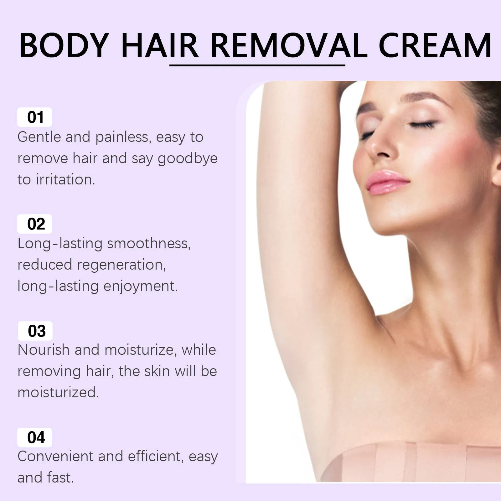 Ouhoe Gentle Body Depilatory Cream 100g tube with scraper for mild hydrating hair removal