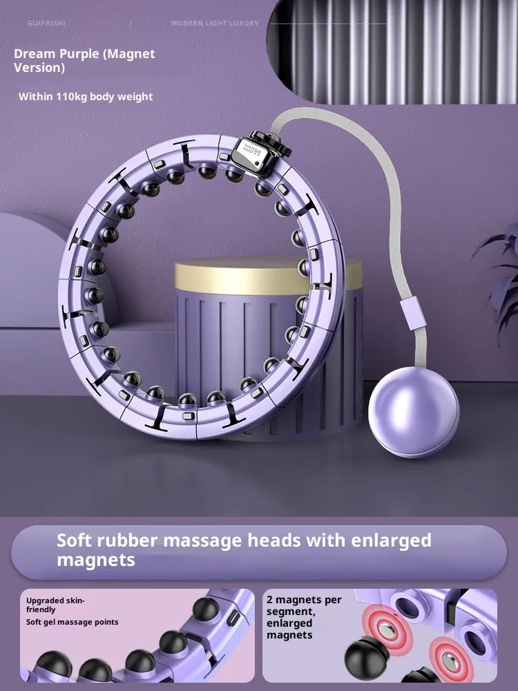 Purple ABS mute intelligent counting hula hoop for fitness and body shaping