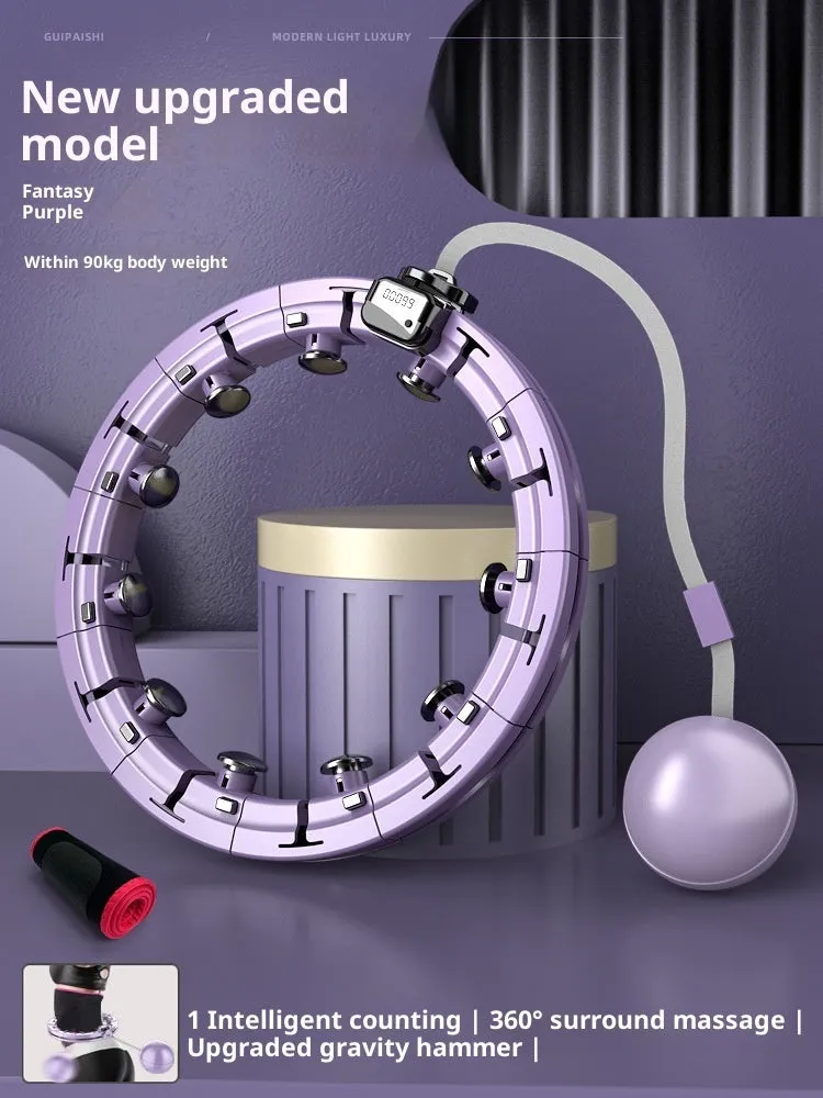 Purple ABS mute intelligent counting hula hoop for fitness and body shaping