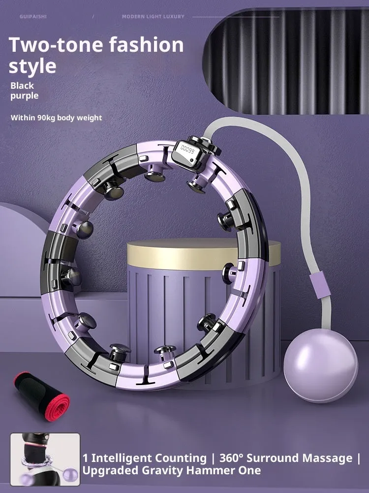 Purple ABS mute intelligent counting hula hoop for fitness and body shaping